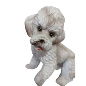 Vintage Royal Crown Nippon Poodle Dog Figurine White Porcelain‎ Japan 7 in